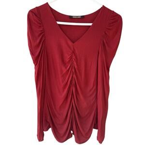 Roberto cavalli v‎ neck ruched long sleeve top xs